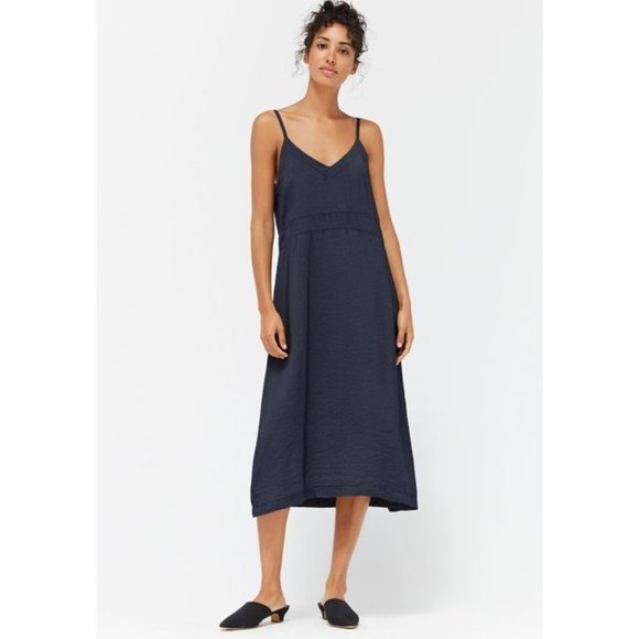 LACAUSA Dresses & Skirts - LACAUSA Slip Dress “Alma” Denim/Fog Color NWT